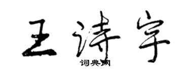 曾慶福王詩宇行書個性簽名怎么寫