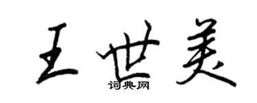 王正良王世美行書個性簽名怎么寫