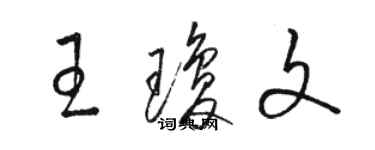 駱恆光王瓊文草書個性簽名怎么寫