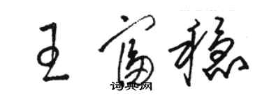 駱恆光王富穩草書個性簽名怎么寫