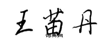 王正良王苗丹行書個性簽名怎么寫