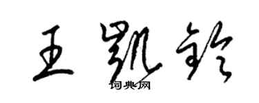 梁錦英王凱鈴草書個性簽名怎么寫