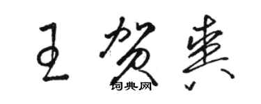 駱恆光王賀爽草書個性簽名怎么寫