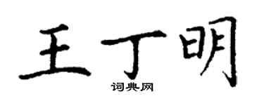 丁謙王丁明楷書個性簽名怎么寫