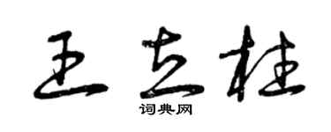 曾慶福王立柱草書個性簽名怎么寫