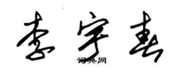 朱錫榮李宇春草書個性簽名怎么寫