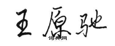 駱恆光王原馳行書個性簽名怎么寫