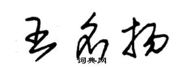 朱錫榮王名揚草書個性簽名怎么寫