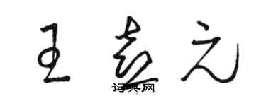 駱恆光王喜元草書個性簽名怎么寫