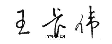 駱恆光王卡偉草書個性簽名怎么寫