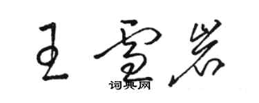 駱恆光王雪岩草書個性簽名怎么寫