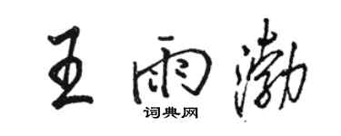 駱恆光王雨渤行書個性簽名怎么寫