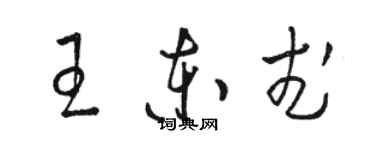 駱恆光王東武草書個性簽名怎么寫