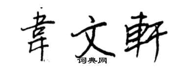 王正良韋文軒行書個性簽名怎么寫