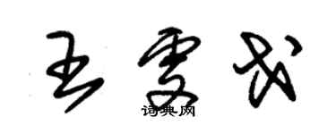 朱錫榮王雯戈草書個性簽名怎么寫