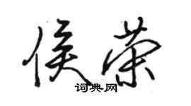 駱恆光侯榮行書個性簽名怎么寫