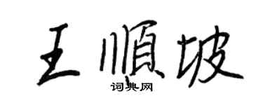 王正良王順坡行書個性簽名怎么寫