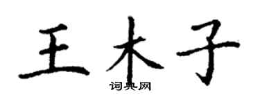 丁謙王木子楷書個性簽名怎么寫