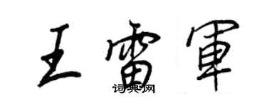 王正良王雷軍行書個性簽名怎么寫