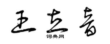 曾慶福王立音草書個性簽名怎么寫