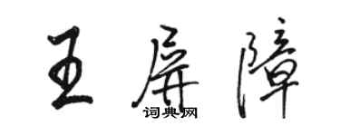 駱恆光王屏障行書個性簽名怎么寫