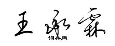 梁錦英王承霖草書個性簽名怎么寫