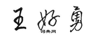 駱恆光王好勇行書個性簽名怎么寫