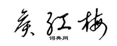 梁錦英侯紅梅草書個性簽名怎么寫