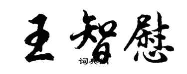 胡問遂王智慰行書個性簽名怎么寫