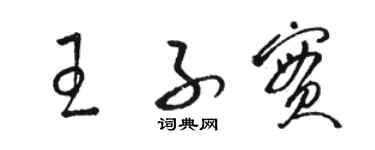 駱恆光王子實草書個性簽名怎么寫