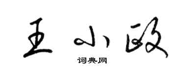 梁錦英王小政草書個性簽名怎么寫