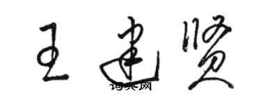 駱恆光王建賢草書個性簽名怎么寫