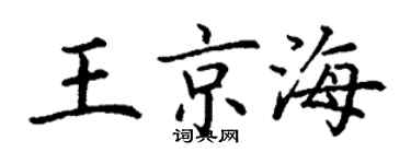 丁謙王京海楷書個性簽名怎么寫