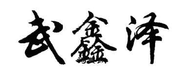 胡問遂武鑫澤行書個性簽名怎么寫