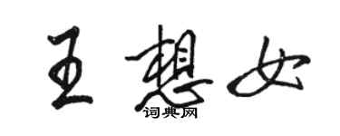 駱恆光王想女行書個性簽名怎么寫