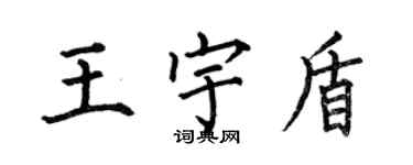 何伯昌王宇盾楷書個性簽名怎么寫