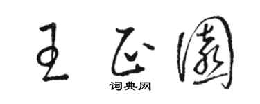 駱恆光王正園草書個性簽名怎么寫