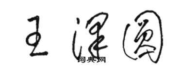 駱恆光王澤圓草書個性簽名怎么寫