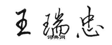 駱恆光王瑞忠行書個性簽名怎么寫