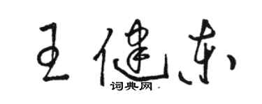 駱恆光王健東草書個性簽名怎么寫