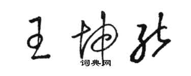 駱恆光王坤能草書個性簽名怎么寫