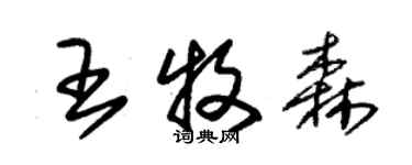 朱錫榮王牧森草書個性簽名怎么寫