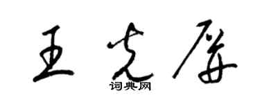 梁錦英王光屏草書個性簽名怎么寫