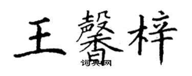 丁謙王馨梓楷書個性簽名怎么寫