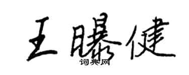 王正良王曝健行書個性簽名怎么寫