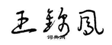 曾慶福王錦鳳草書個性簽名怎么寫