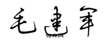 曾慶福毛建軍草書個性簽名怎么寫