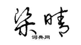 曾慶福梁晴草書個性簽名怎么寫