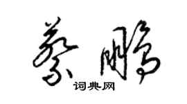 梁錦英蔡鵬草書個性簽名怎么寫