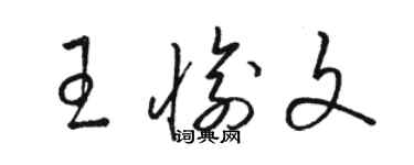 駱恆光王愉文草書個性簽名怎么寫